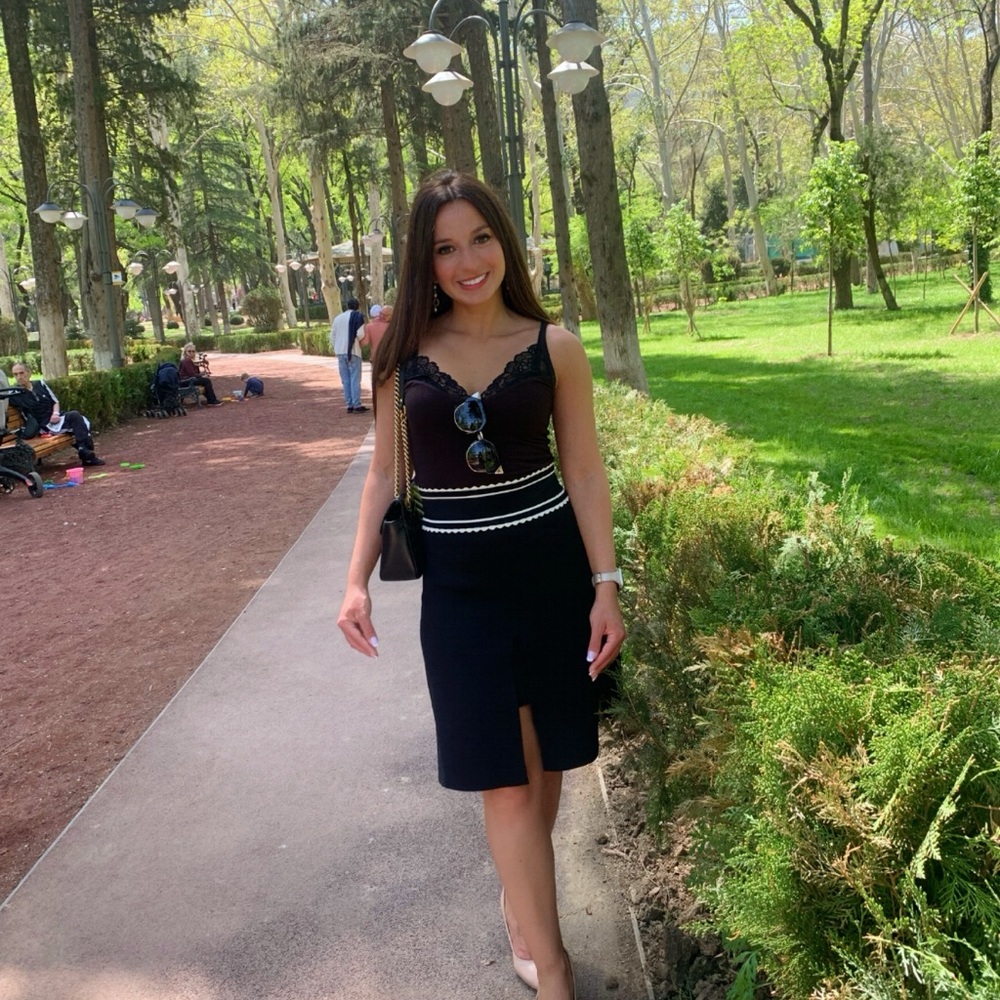 Sandro Black Pencil Skirt with Slit for Night Out